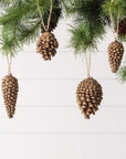 Ornaments - Gold Tipped Pinecones (Set of 4) (Pk/03 Sets)