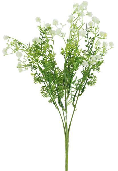 13"L FERN/MINI BURR BUSH WHITE