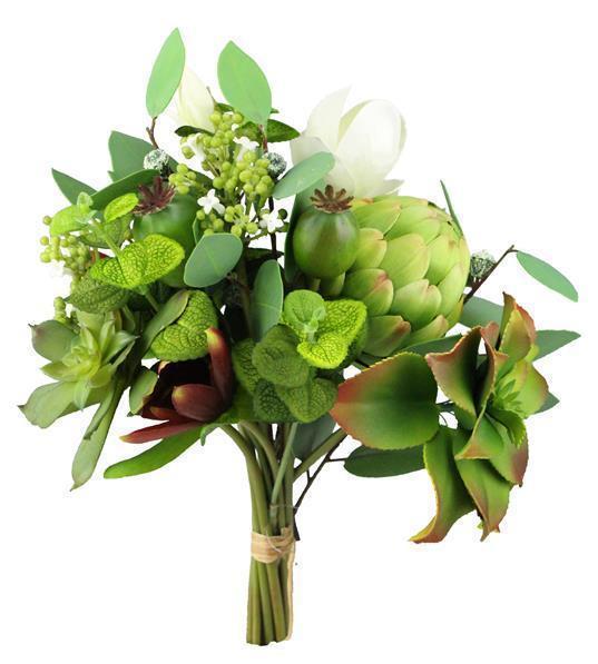 14"L SUCCULENT/POPPY POD BOUQUET