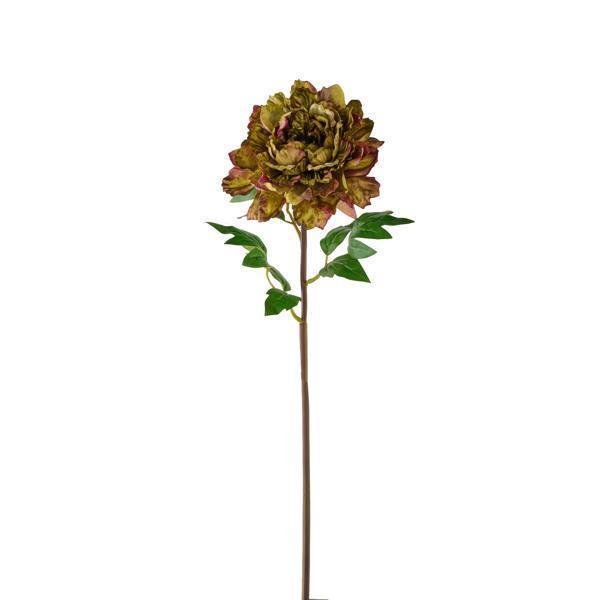 23"L VELVET/SATIN PEONY MOSS GREEN/BRICK