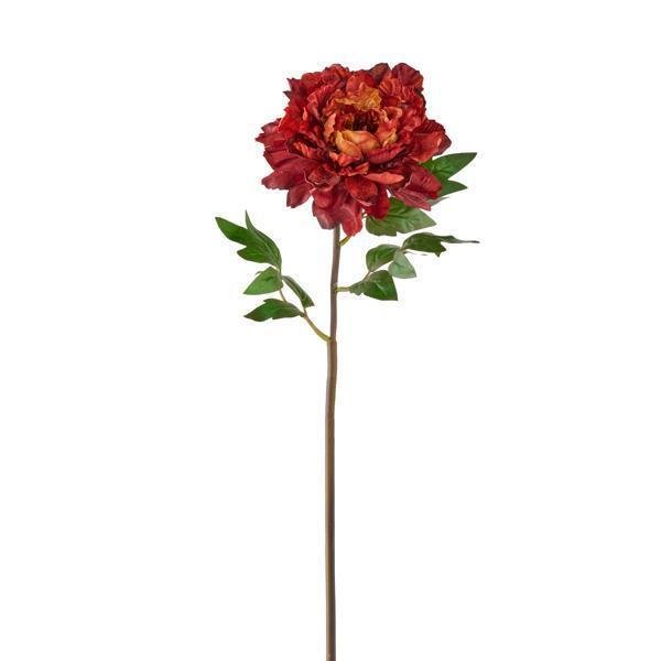 23"L VELVET/SATIN PEONY RUSTIC RED