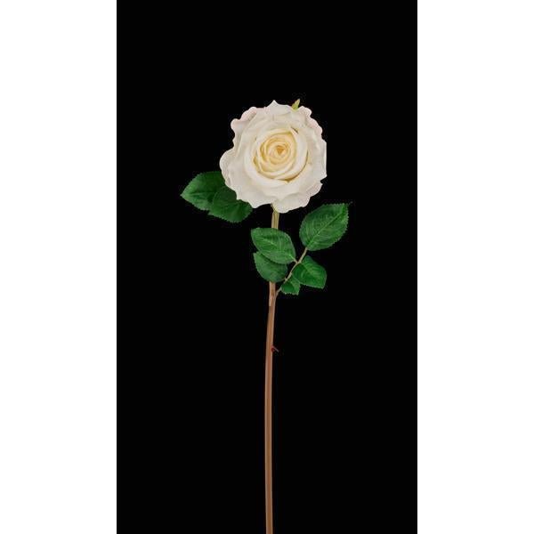 24"L FABRIC ROSE STEM CREAM