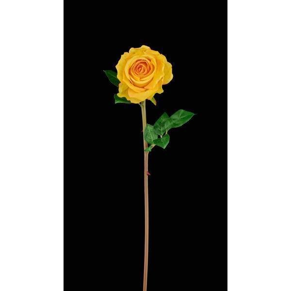 24"L FABRIC ROSE STEM YELLOW