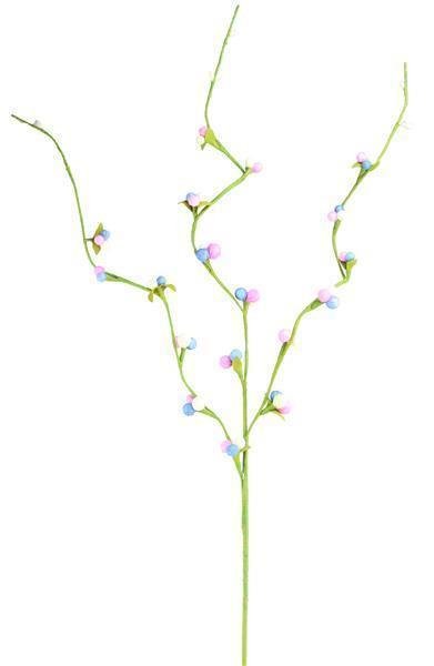 28"L LIGHT BLUE, LIGHT PINK, CREAM AND GREEN BERRY/PIP/CURLY LEAF SPRAY