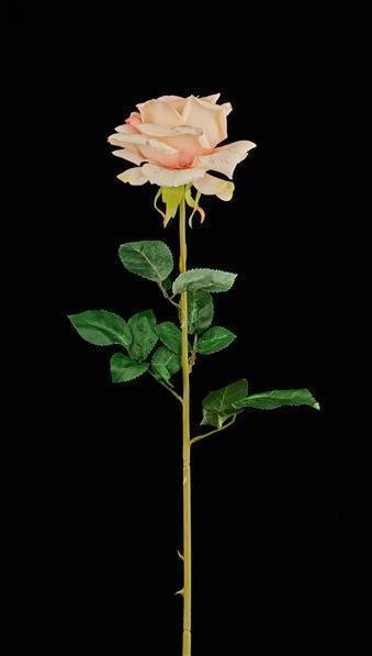 28"L SINGLE ROSE STEM PEACH/PINK