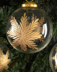 4in Round Zidane Gold Flake Clear Glass Ornament