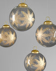 4in Round Zidane Gold Flake Clear Glass Ornament