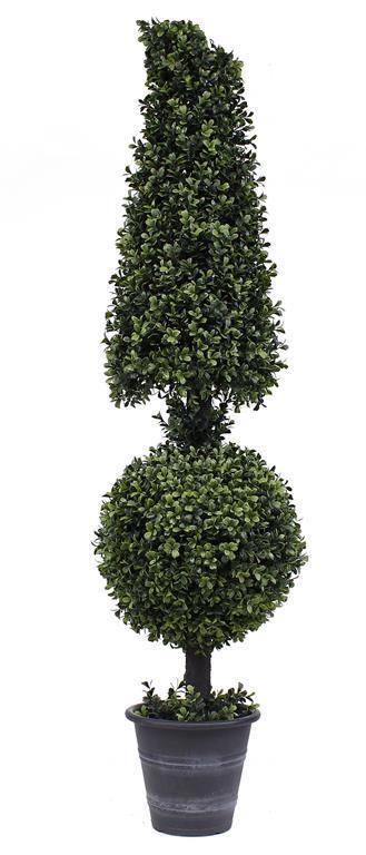 55" BOXWOOD CONE W/BALL TOPIARY