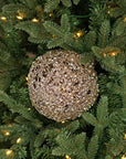 6in Metallic Glittered Ball-Champagne Gold