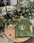 Stag with Holly Berries Linen Towel
