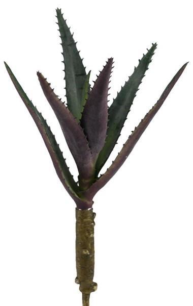 8.5" ALOE PLANT W/6 LEAVES GREEN/BURGUNDY