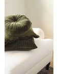 Velvet Tuft Round Cushion, Moss