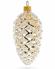 Woodland Retro Style Gold Pinecone Glass Christmas Ornament