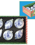 Mark Roberts Blue and White Floral Ornament, Box of 6 - 4 Inches