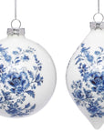 Mark Roberts Blue and White Floral Ornament, Box of 6 - 4 Inches