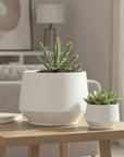 Brookshire Metal Planters -White Set of 2