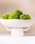 Faux Moss Arrangement in White Santorini Bowl