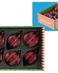 Mark Roberts Festive Striped Ornament, Box of 6- 4-5 Inches