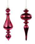 Set of 2 Rose Finial Ornaments -8.5In