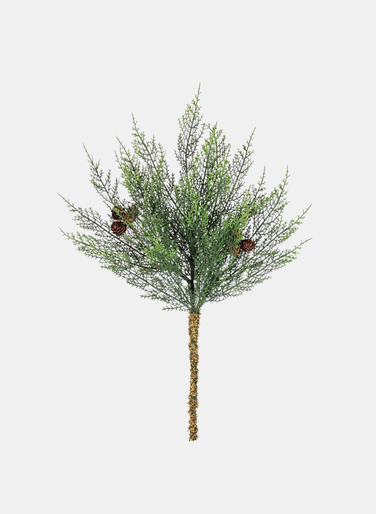 24" FEATHER FIR SPRAY W/PINE CONES, 27 TIPS --