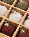 3" Velvet Holiday Baubles S/9, Burgundy/White/Dark Green