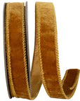 Ribbon -Luxe Plush Velvet Wired, Caramel, 1 in, 10 Yards