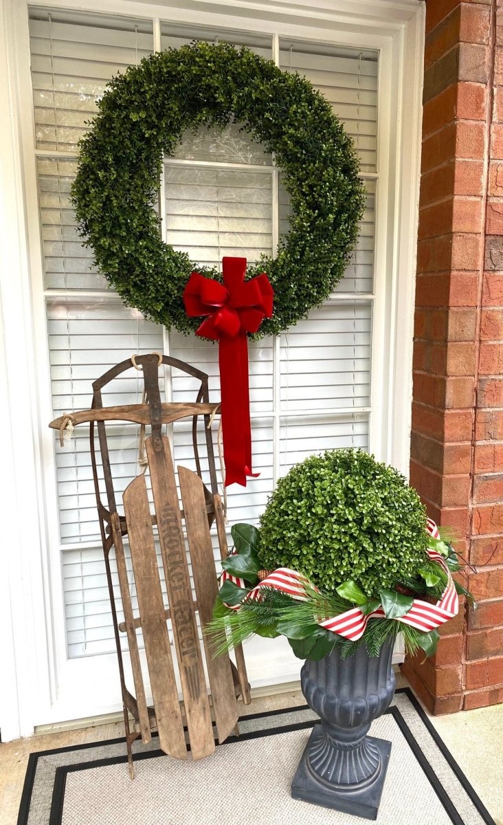 Faux Boxwood Round Wreath - 32 Inch