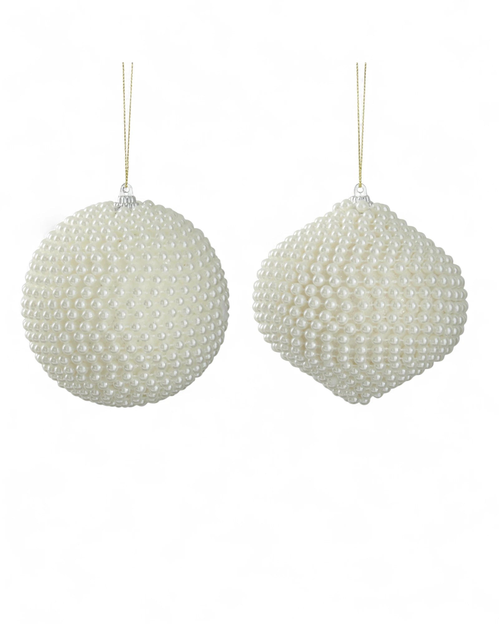 Set of 2 White Pearl Ornaments