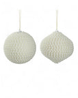 Set of 2 White Pearl Ornaments