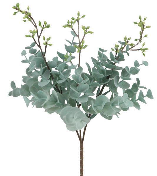 11" PLASTIC MINI EUCALYPTUS BUSH BLUE GREY