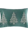 Holly & Thistle Embroidered Metalic Trees Pillow 12x18