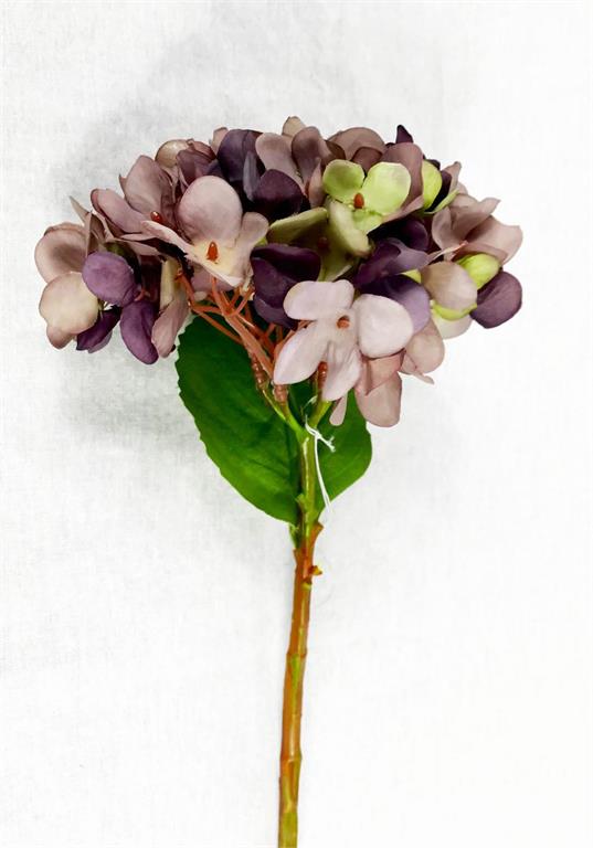 14"L HYDRANGEA PICK BROWN/GREEN