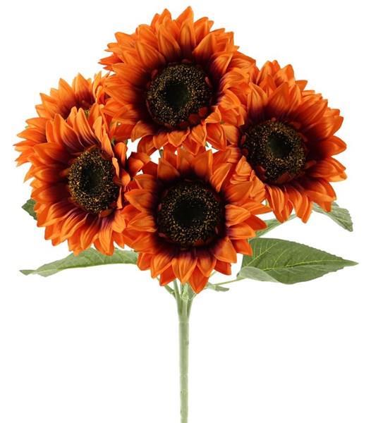 17"L SUNFLOWER BUSH BURNT ORANGE/BURGUNDY