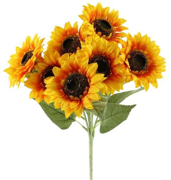 17"L SUNFLOWER BUSH YELLOW/DARK ORANGE