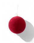 5 Inch Round Burgundy Velvet Ornament
