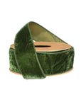 2 1/2" Wired Premium Velvet Ribbon w/ Tissue Back Green/Gold 10 Yard Roll