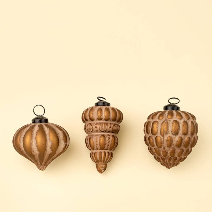 Heirloom Cone Holiday Ornament, Rustic Pink