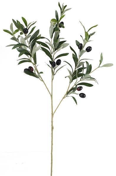 28"L GREEN OLIVE SPRAY WITH PLUMP BLACK AND BURGUNDY GREEN OLIVES