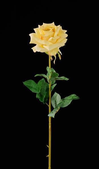 28"L SINGLE ROSE STEM YELLOW