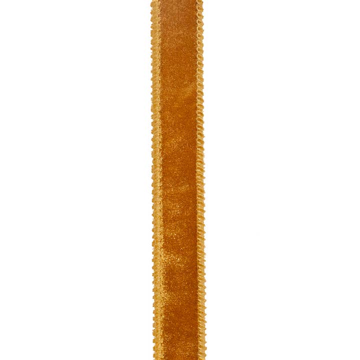 Ribbon -Luxe Plush Velvet Wired, Caramel, 1 in, 10 Yards