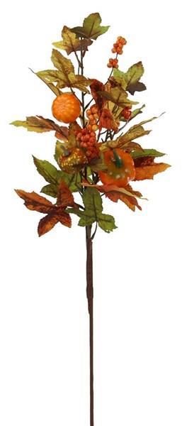 30"L PUMPKIN/MAPLE LEAVES SPRAY ORANGE