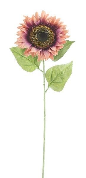 33"L X 6.5"DIA SUNFLOWER STEM DUSTY ROSE/MULBERRY