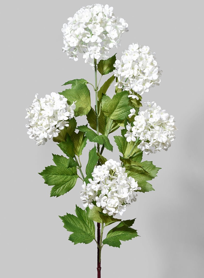 34 in White Snowball Hydrangea Spray