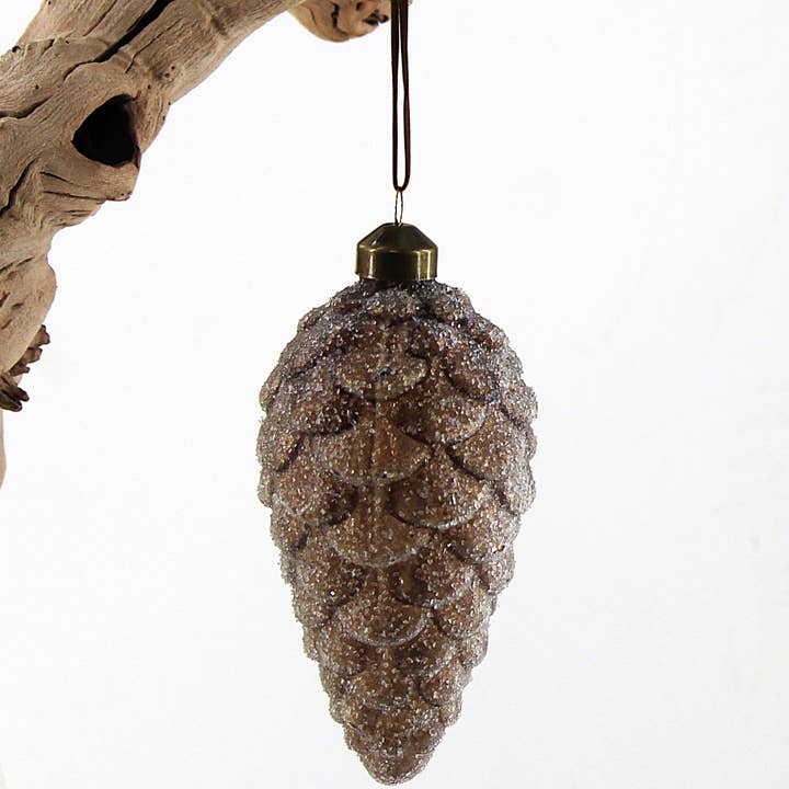 OR146 Glass Pinecone Ornament 3" X 3" X 6" PK6