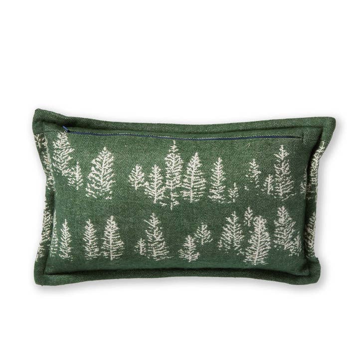 Aspen Lumbar Pillow Green Cotton Christmas