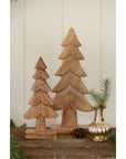 Winter Woods Carved Trees S/2