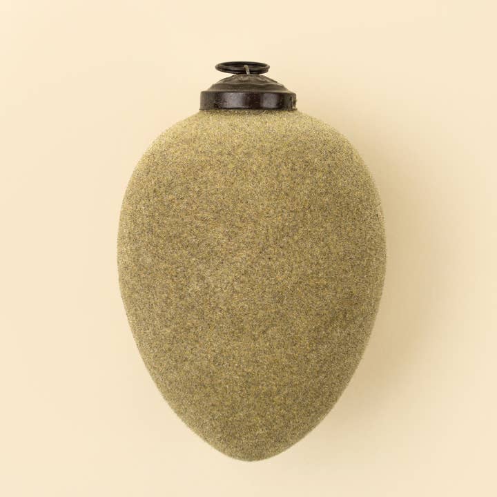 Velvet Egg Holiday Ornament, Smoke Green
