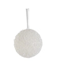 Round White Pearl Beaded Ornament -4.75/ 6 Inch