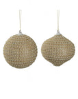 Set of 2 Gold Pearl Ornaments