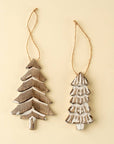 Rustic Pine Holiday Ornaments S/2